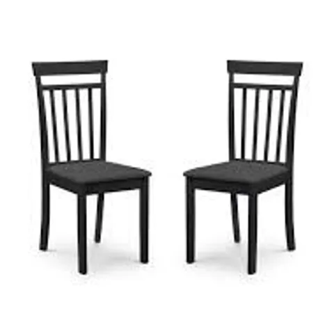 BOXED SET OF 2 JULIAN BOWEN COAST DINING CHAIRS - BLACK (1 BOX)