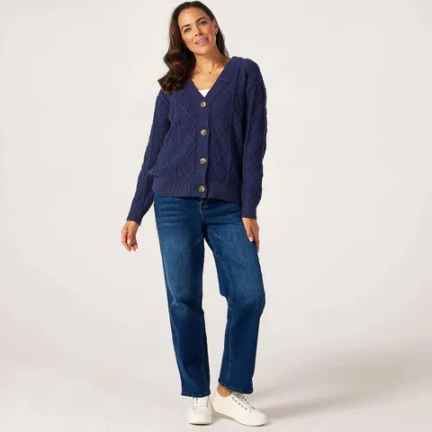 BEN DE LISI CABLE DESIGN CARDIGAN - (COLOUR - IVORY) - UK M