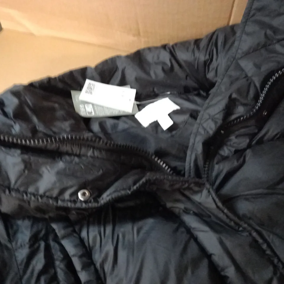 H&M LONGLINE INSULATED COAT IN BLACK - XS