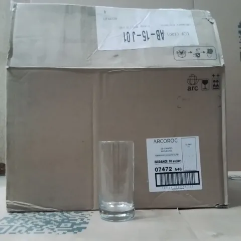 BOXED ARCOROC HALF PINT GLASSES APPROXIMATELY 48 