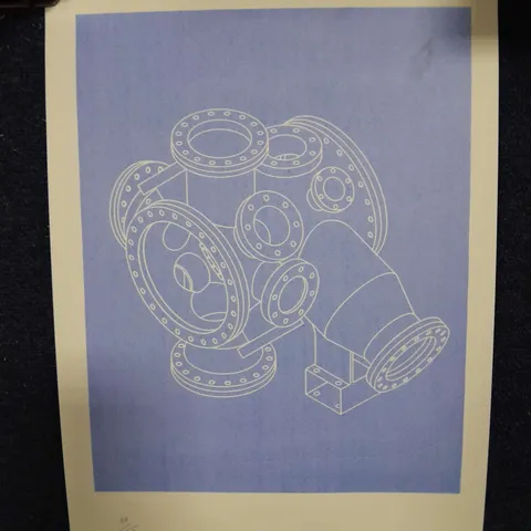 VACUUM CHAMBER BLUE/WHITE ART PRINT