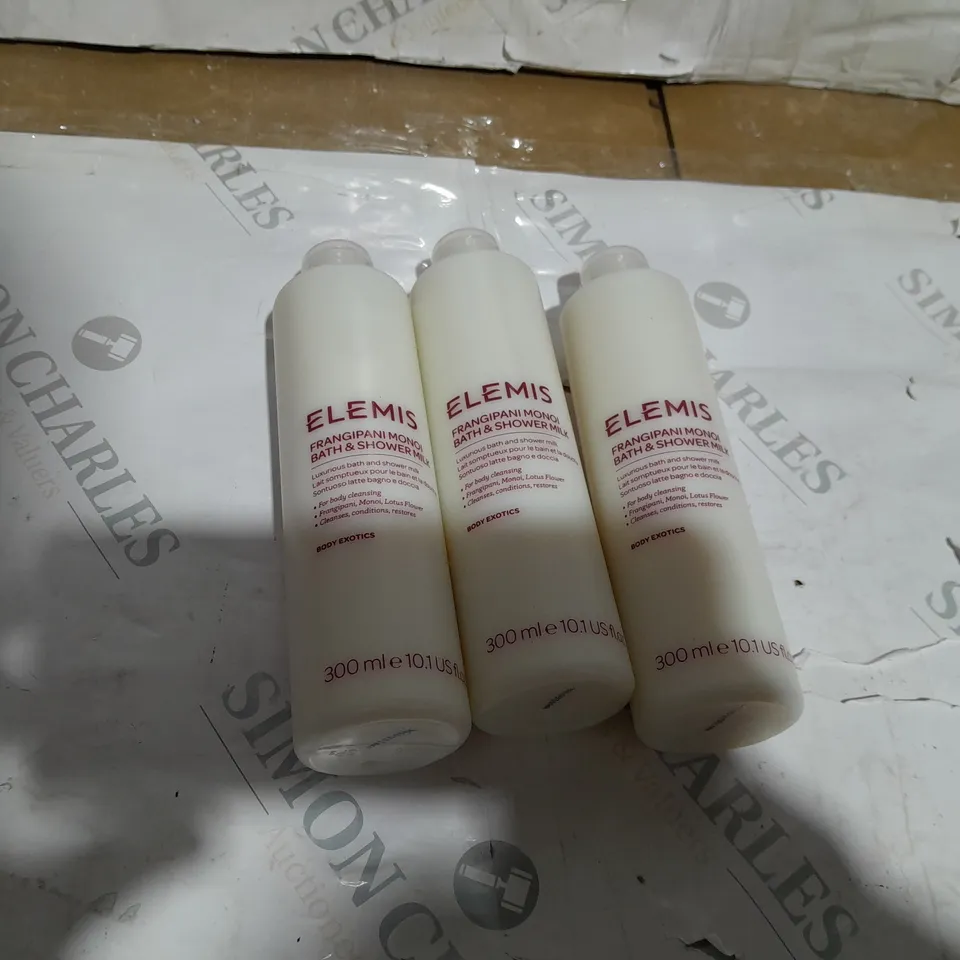 3 ASSORTED ELEMIS BATH AND SHOWER MILK 300ML