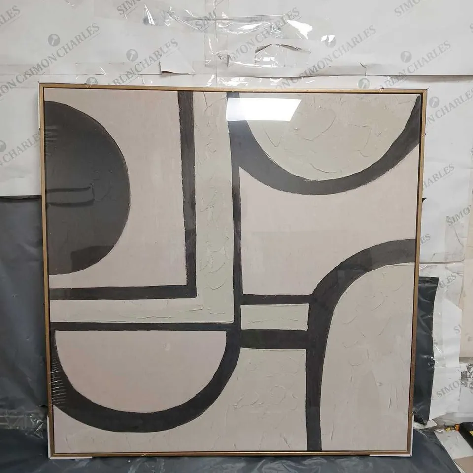 SEALED ABSTRACT SHAPES FRAMED PRINTED CANVAS  RRP £40