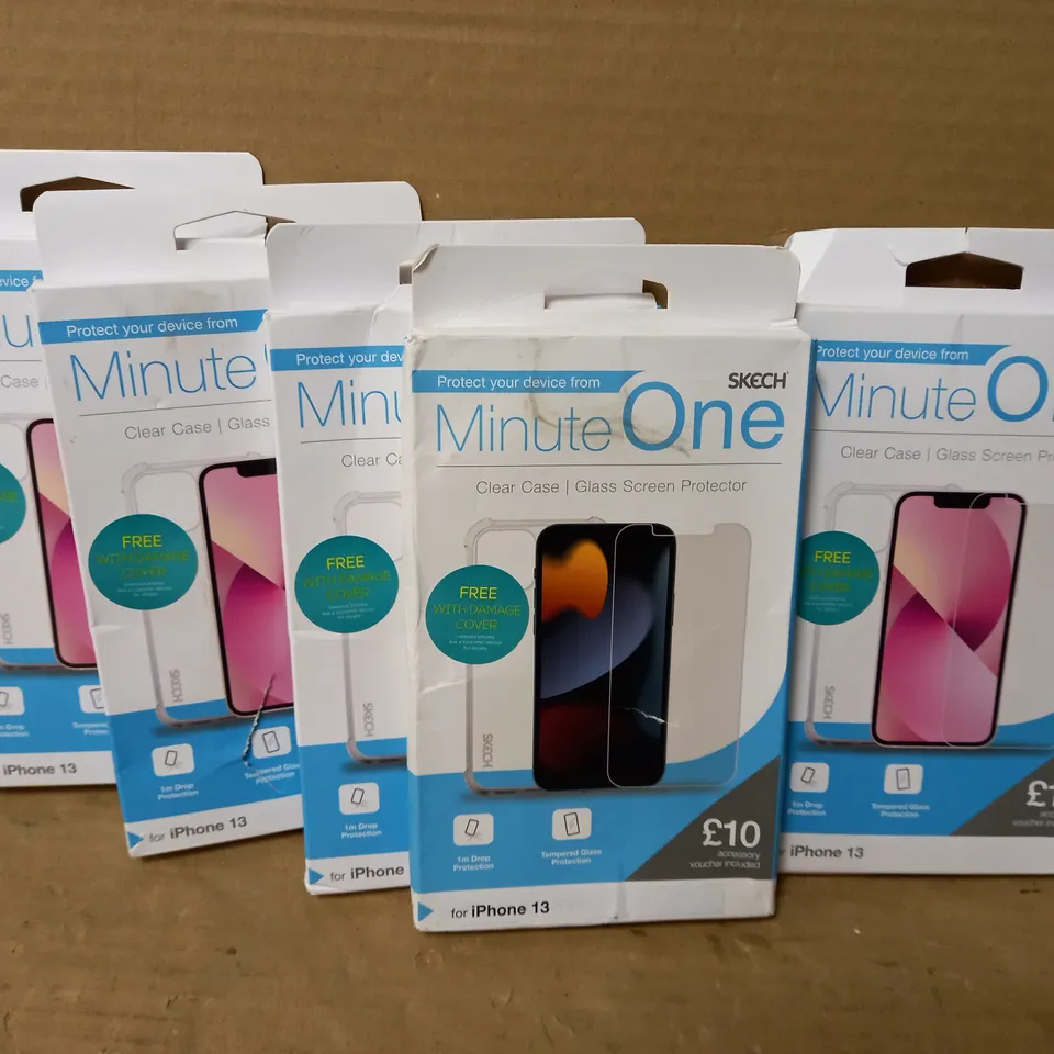 LOT OF 5 MINUTE ONE CLEAR CASES FOR IPHONE 13