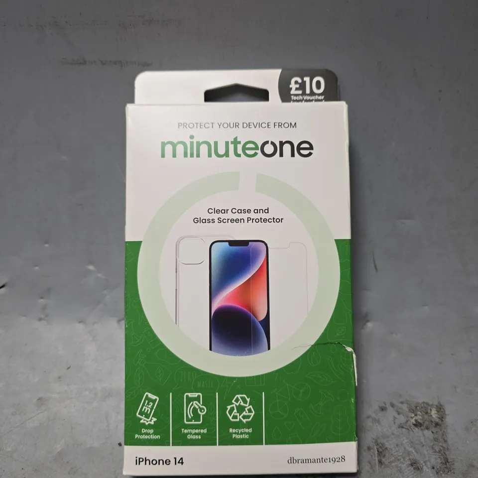 BOX OF APPROXIMATELY 20 MINUTE ONE IPHONE 14 CLEAR CASE