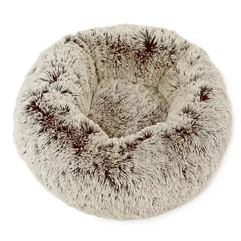 COZEE HOME FLUFFY ROUND PET BED TIPPED CHOCOLATE LARGE