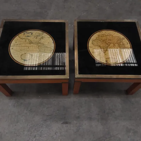 PAIR OF DESIGNER VINTAGE GLOBE COFFEE TABLES