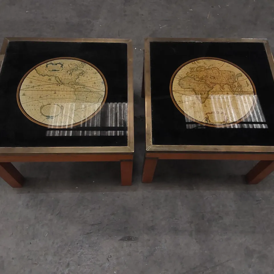 PAIR OF DESIGNER VINTAGE GLOBE COFFEE TABLES