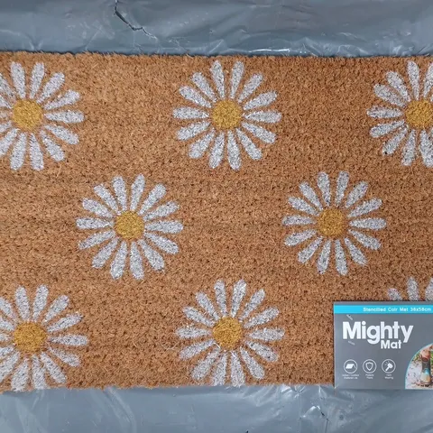PACK OF 3 MIGHTY MAT STENCILLED COIR MATS (38X58CM) - DAISY PATTERN