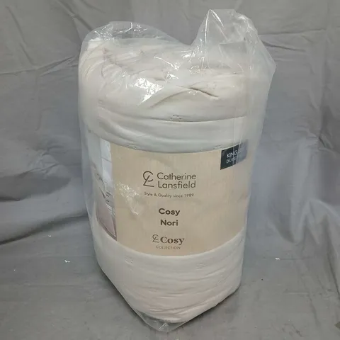 CATHERINE LANSFIELD COSY NORI DUVET SET – KING SIZE, WHITE