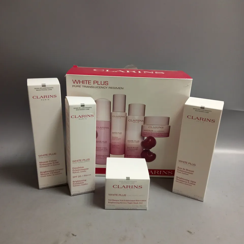 BOXED CLARINS WHITE PLUS PURE TRANSPARENCY REGIMEN GIFT SET
