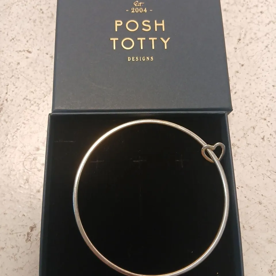 POSH TOTTY DESIGNS HEART BANGLE STERLING SILVER