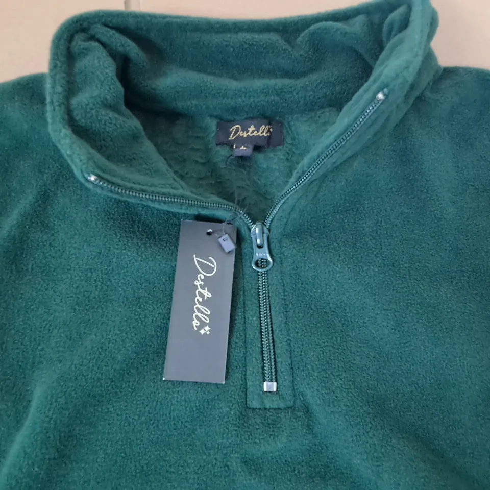 LOT OF 4 BRAND NEW DESTELLO GREEN 1/4 ZIP FLEECES - L