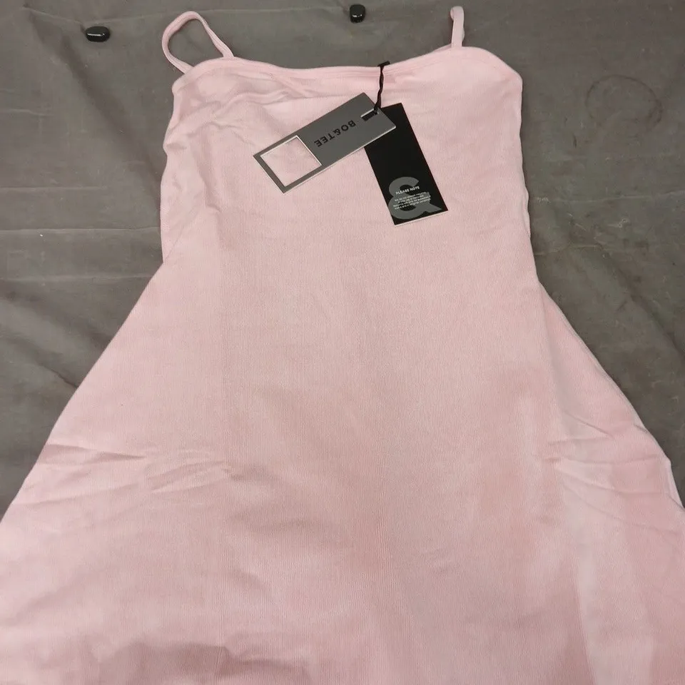 BO & TEE BT1402 WASHED ICE PINK MINI DRESS - MEDIUM