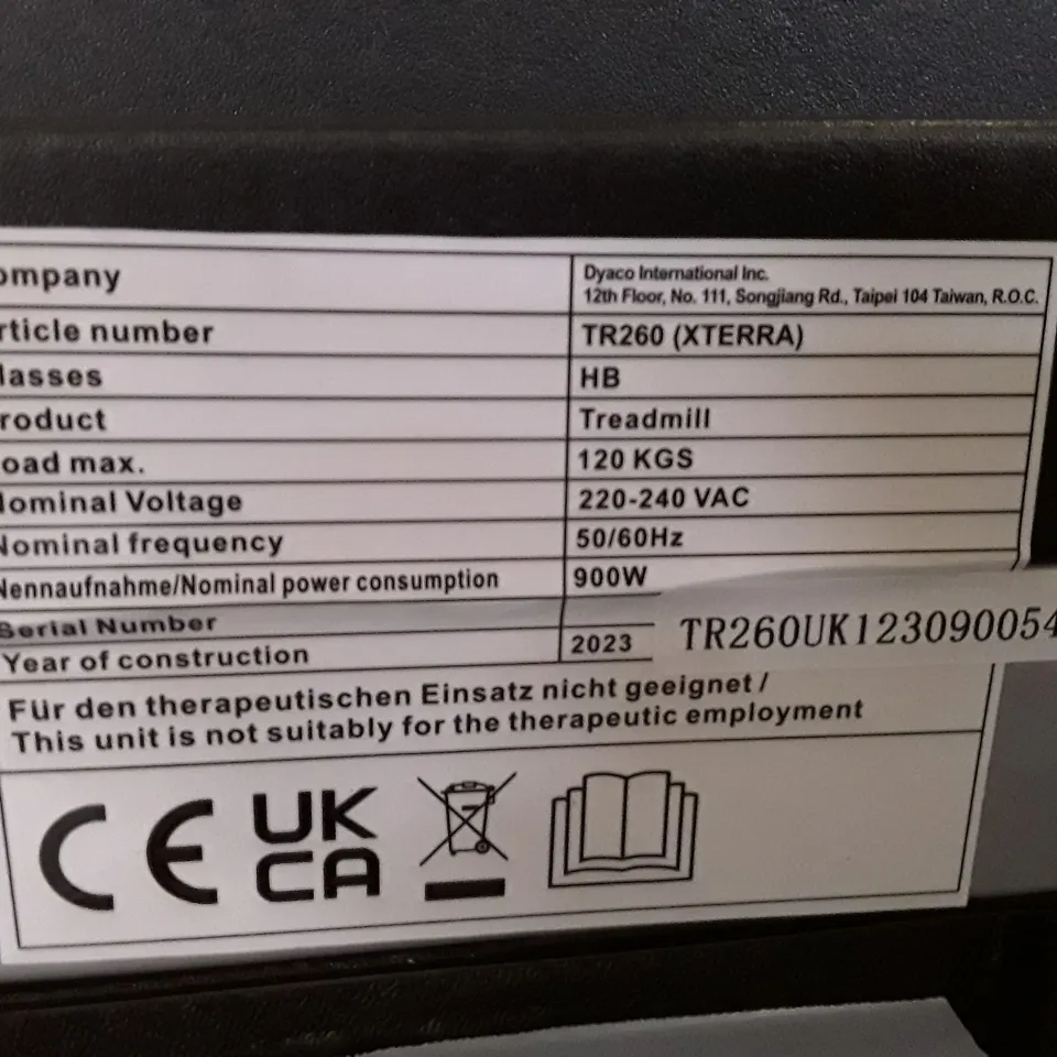 XTERRA TR260 TREADMILL  RRP £499