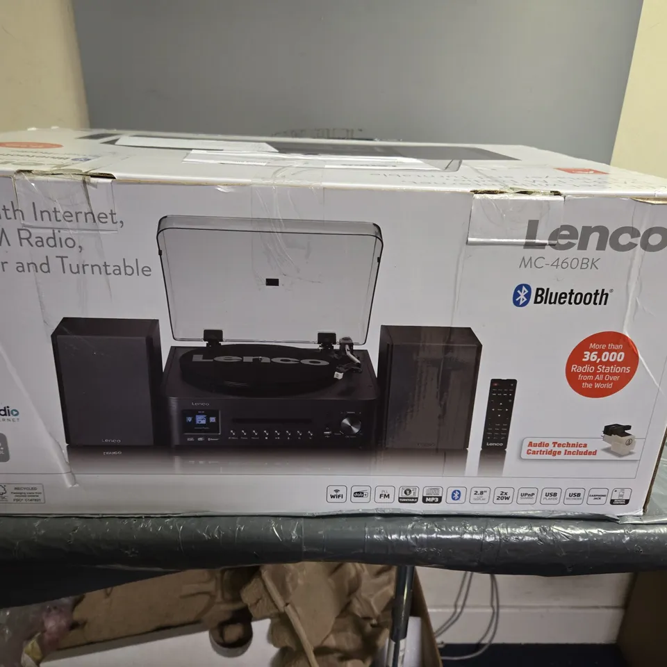 LENCO MC-460BK HI-FI SET WITH INTERNET, DAB+/FM RADIO, CD PLAYER AND TURNTABLE
