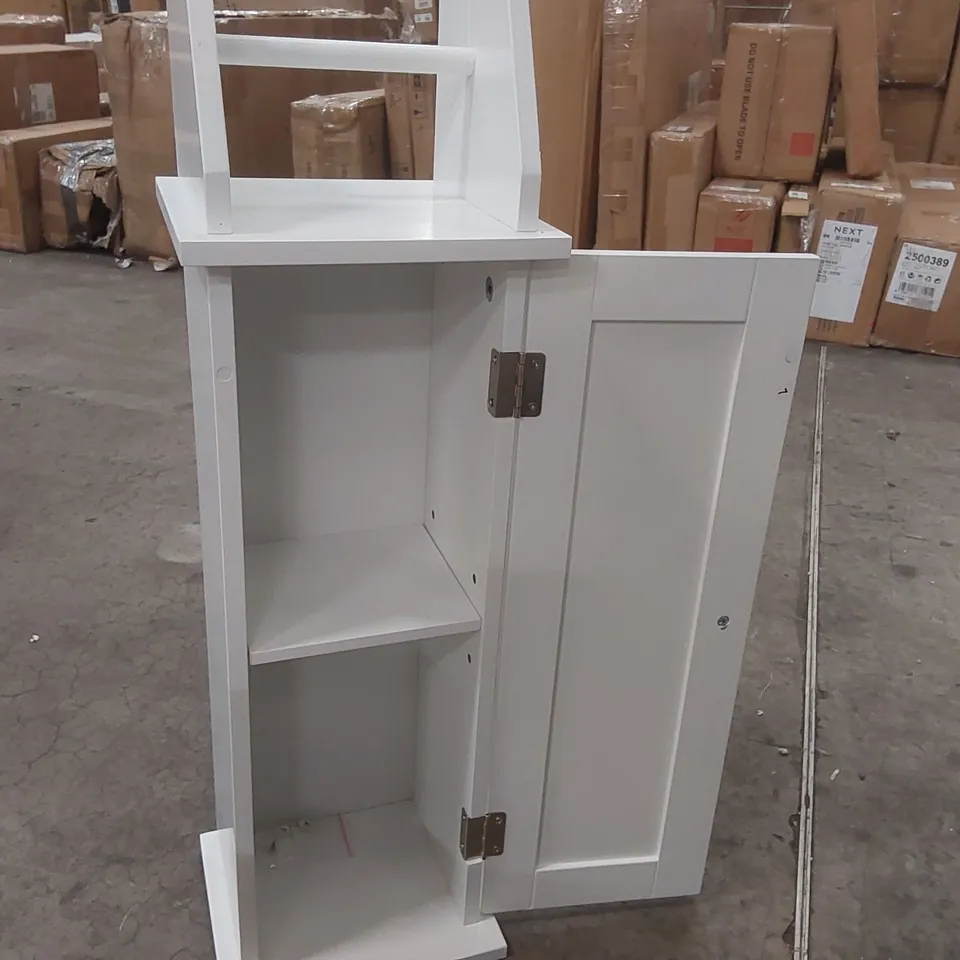 SMALL WOODEN 1 DOOR CABINET - WHITE