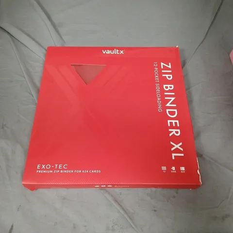 VAULTX ZIP BINDER XL 12-POCKET EXO-TEC FOR 624 CARDS – RED