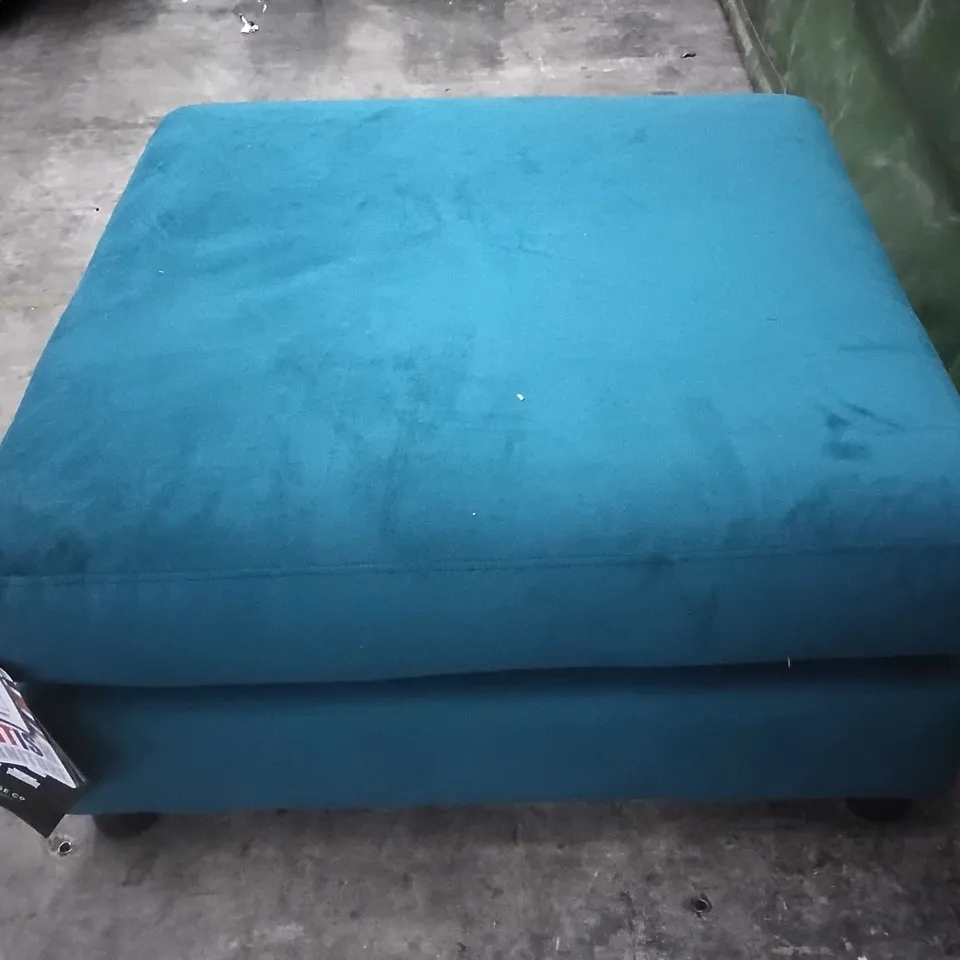 QUALITY BRITISH DESIGNER LOUNGE Co. ROMILLY DRAGON EYE FABRIC FOOTSTOOL