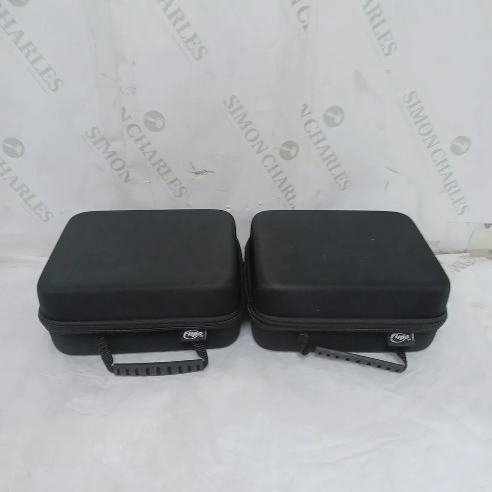 BOXED LOT OF 2 BATTERY STORAGE CASES BLACK BY FLIPO