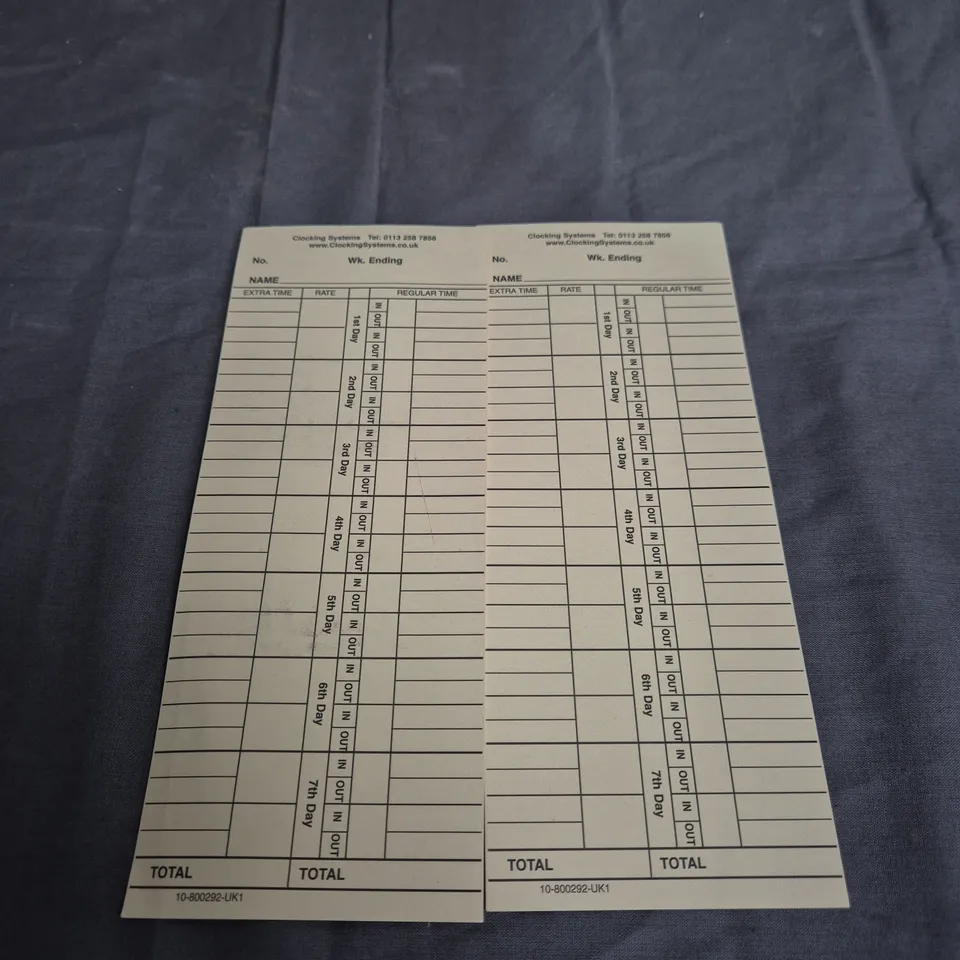 LARGE QUANTITY OF CLOCKING SYSTEM CARDS