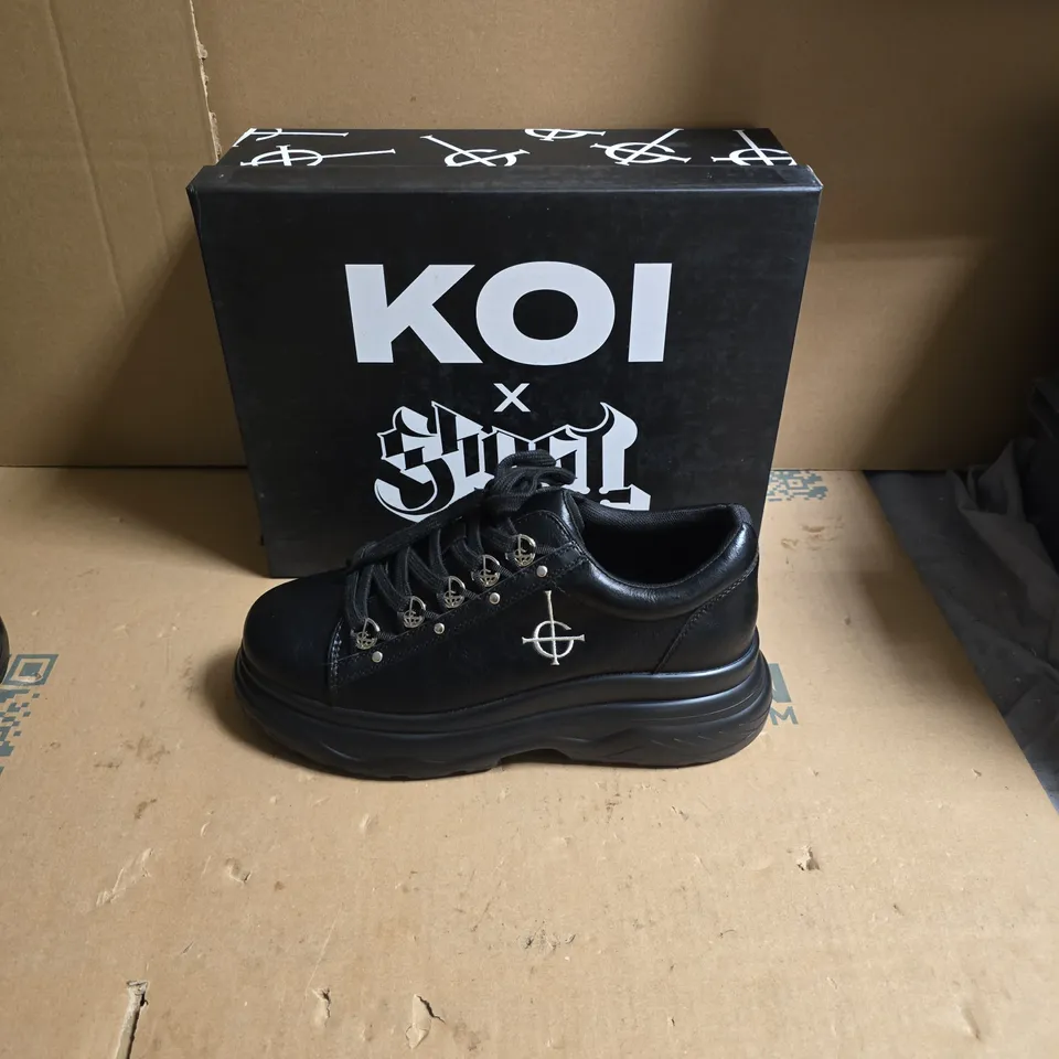 KOI GHOST ZENITH CRUCIFIX CHUNKY TRAINERS - BLACK - UK SIZE 10 