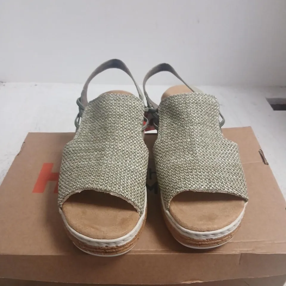 RIEKER WOMEN'S ESPADRILLE WEDGE SANDALS – UK 6.5 (EU 39)