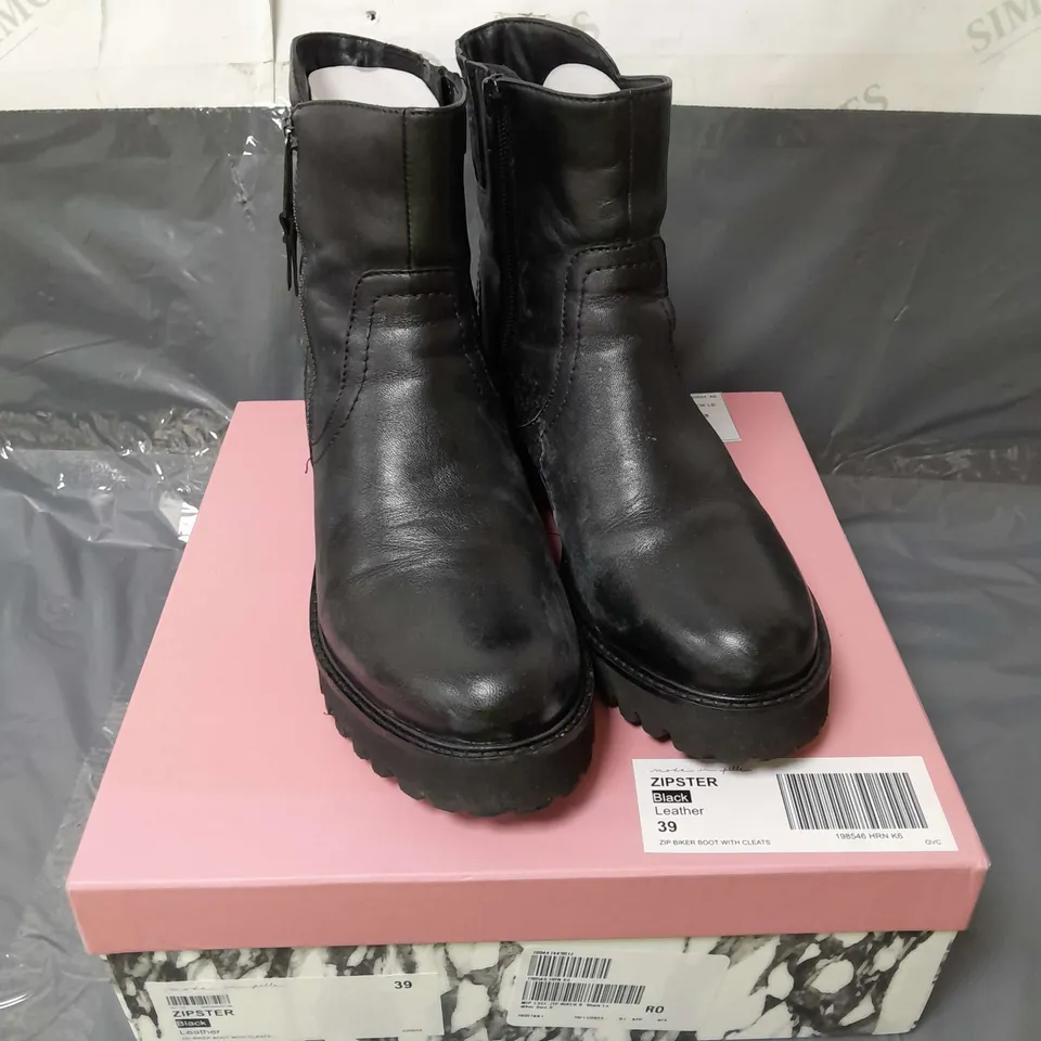 MODA IN PELLE LEATHER BOOTS BLACK SIZE 6