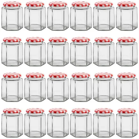 BOXED HEFTMAN HEXAGONAL JAM JARS 250ML - 24 PACK (1 BOX)