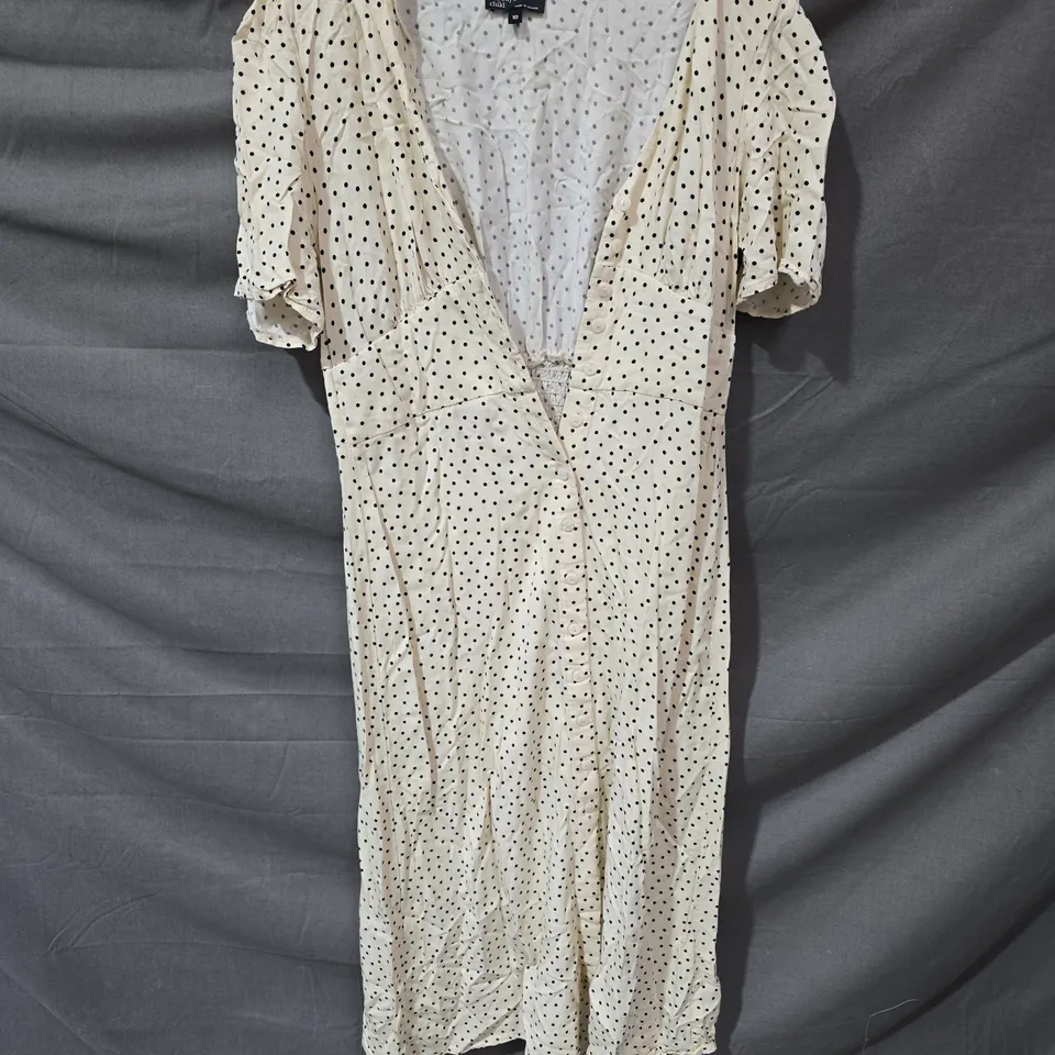 NOBODY'S CHILD CREAM POLKA DOT DRESS – WOMEN'S, SIZE 10