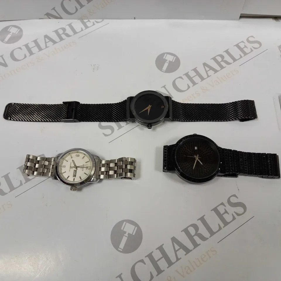 APPROXIMATLEY 6 X ASSORTED WATCHES. BRANDS INCLUDE SEKSY, STORM, MOVADO ETC 