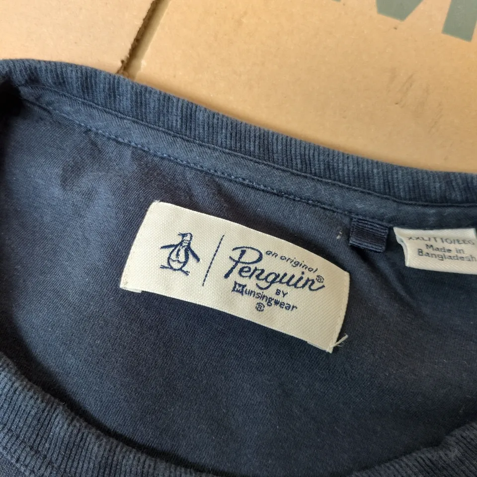 ORIGINAL PENGUIN COTTON CREW NECK SWEATER IN NAVY - XXL