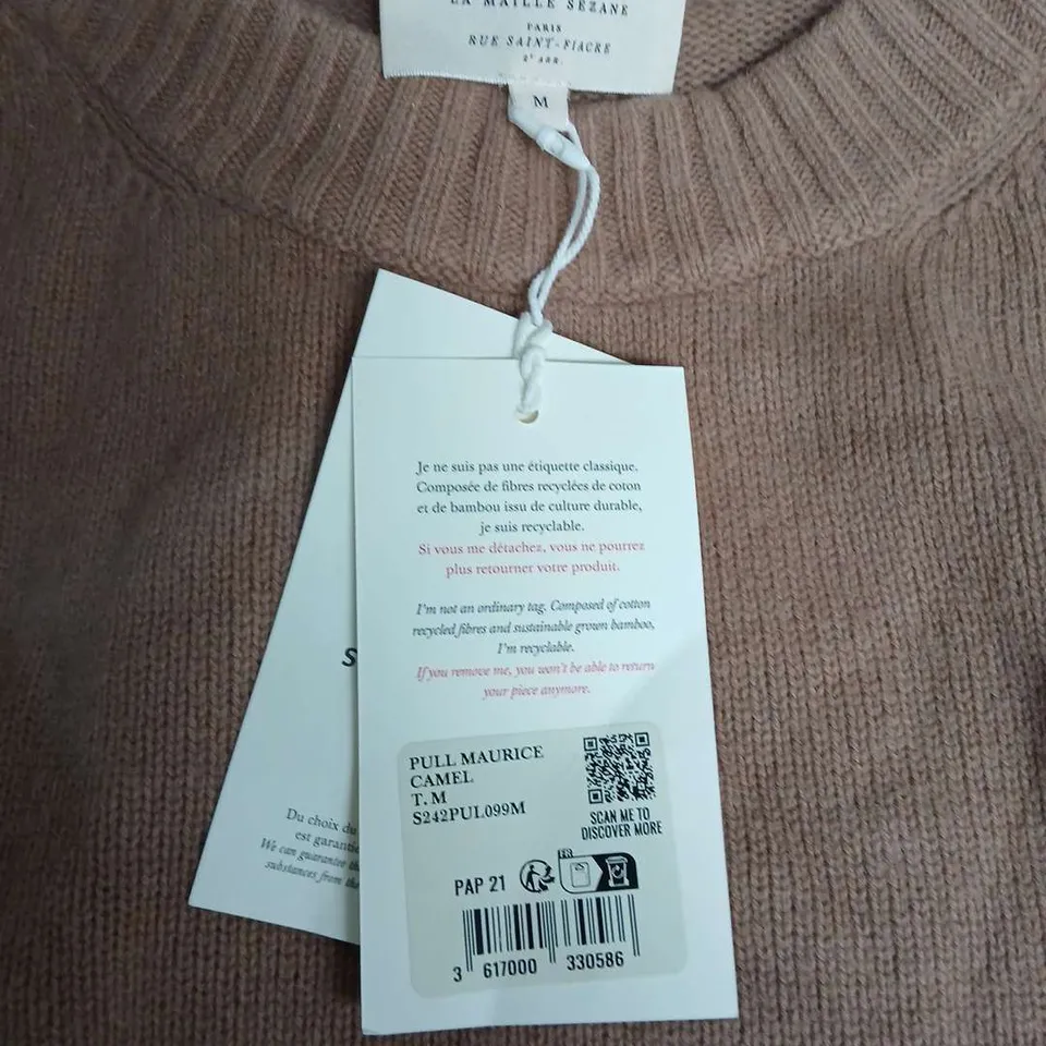 LA MAILE SEZANE PULL MAURICE SWEATER IN CAMEL - MEDIUM