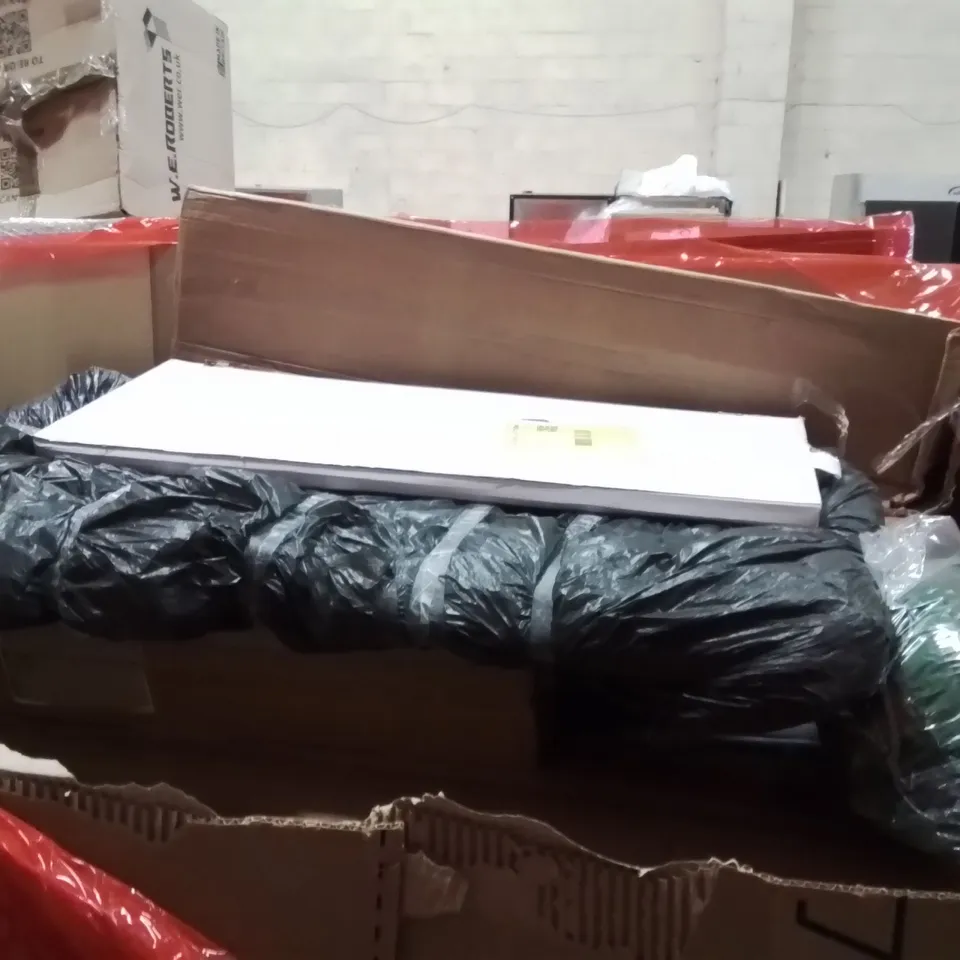 PALLET OF ASSORTED HOUSEHOLD GOODS AND PRODUCTS TO INCLUDE;SHED HEATER,ROLLER BLINDS,SLIMLINE HEATER