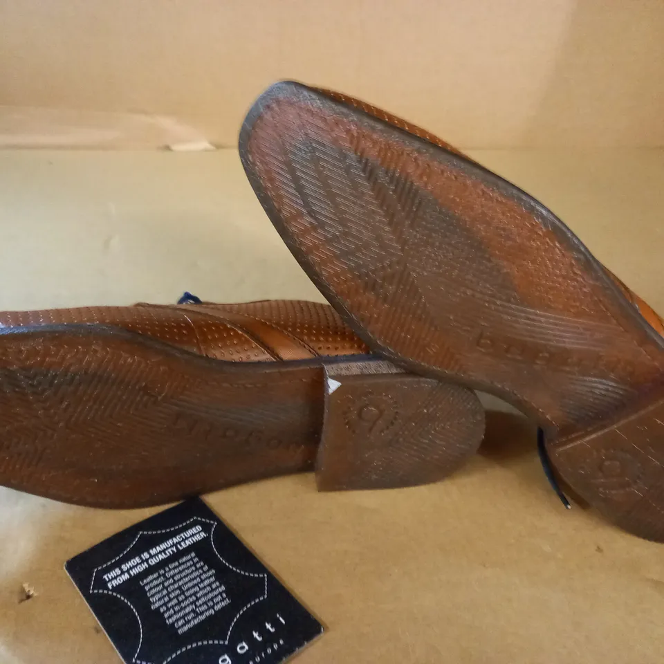 BUGATTI BROWN REAL LEATHER SHOES - 40