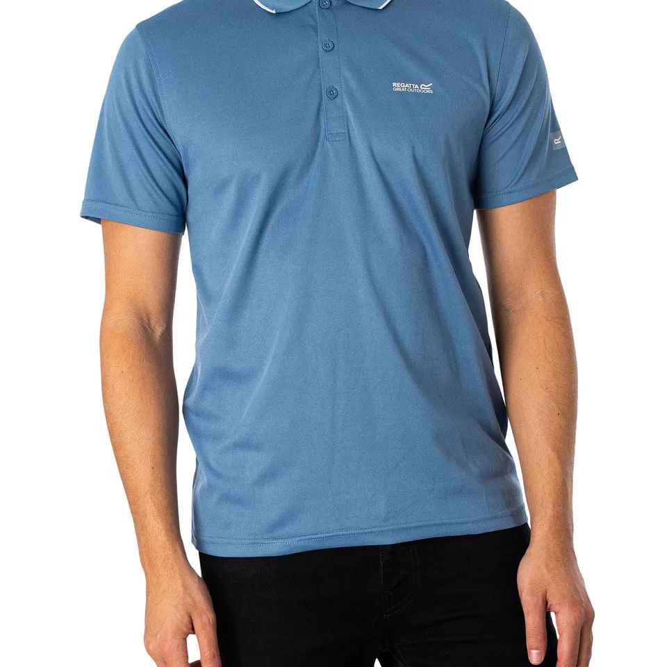 REGATTA MEN'S MAVERICK V ACTIVE POLO SHIRT CORONET BLUE SIZE 5XL