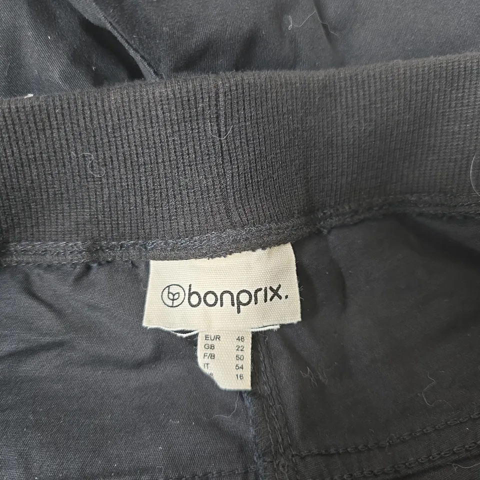 BONPRIX PULL ON TROUSERS BLACK SIZE 22