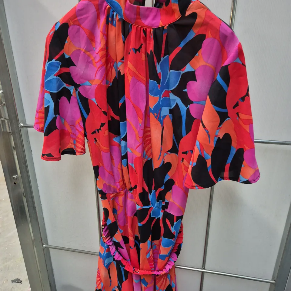 AX PARIS WOMEN'S DRESS – UK 12 – MULTICOLOUR ABSTRACT PRINT
