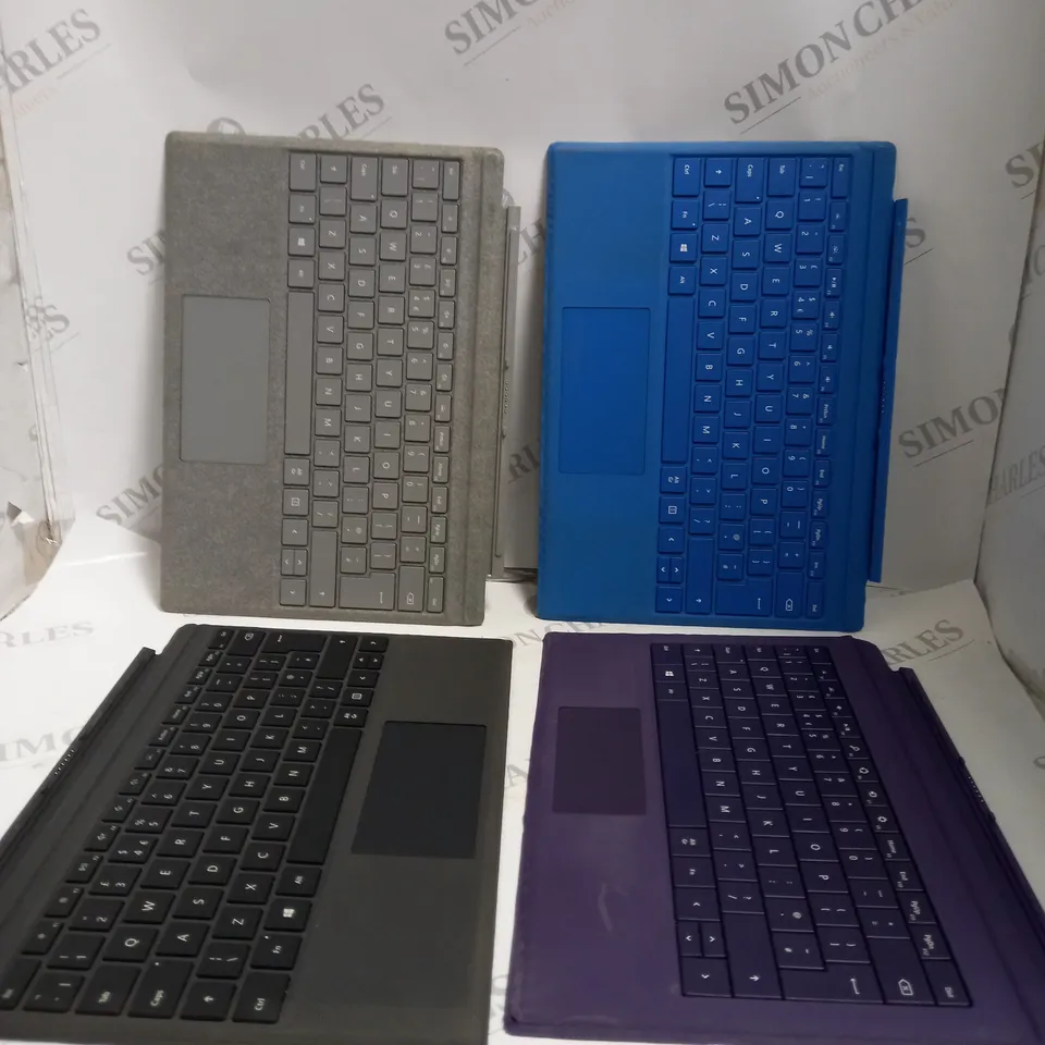 BOX OF 10 ASSORTED MICROSOFT SURFACE TABLET KEYBOARD ATTACHMENT. 