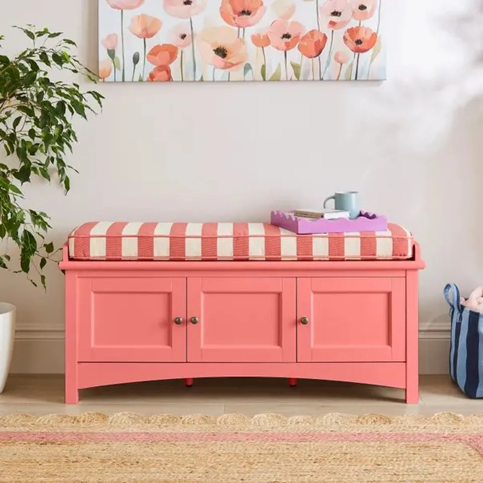 BOXED BEATRICE STORAGE BENCH - CORAL (1 BOX)