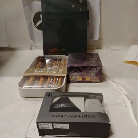 TOTE OF WOMENS BEAUTY PRODUCTS TO INCLUDE;MAKE UP BRUSHES, PERFUME,BLENDING SET,ETC,TOTE NOT INCLUDED