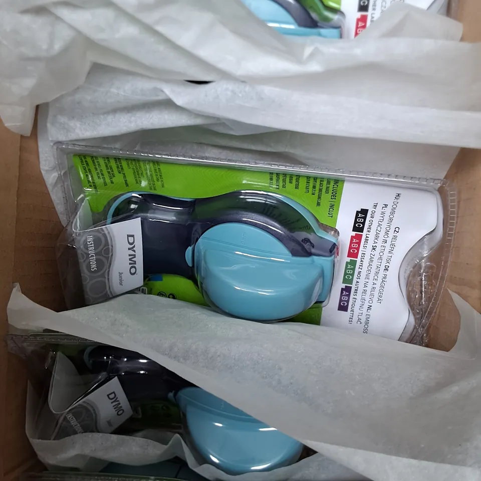 BOX OF APPROXIMATELY 34 BRAND NEW SEALED DYMO JUNIOR EMBOSSER