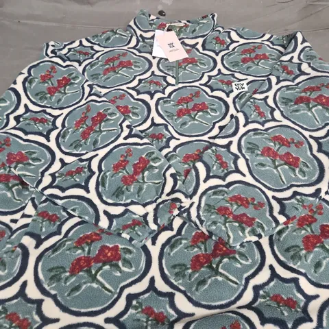 LUCY & YAK STEVIE POLAR FLEECE JACKET – GREEN FLORAL, XL