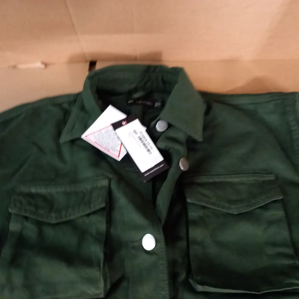 I SAW IT FIRST UTILITY POCKET KHAKI SHIRT - UK 8