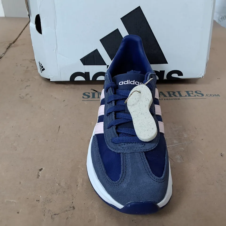 BOXED PAIR OF ADIDAS RUN 70S 2.0 UK 5 NAVY TRAINERS 