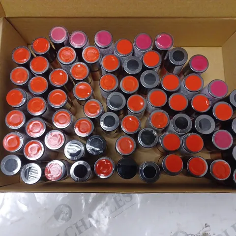 BOX OF APPROXIMATELY 75 X 8ML VIALS OF ALESSANDRO STRIPLAC NAIL POLISH IN RUBY RED, ELEGANT RUBIN