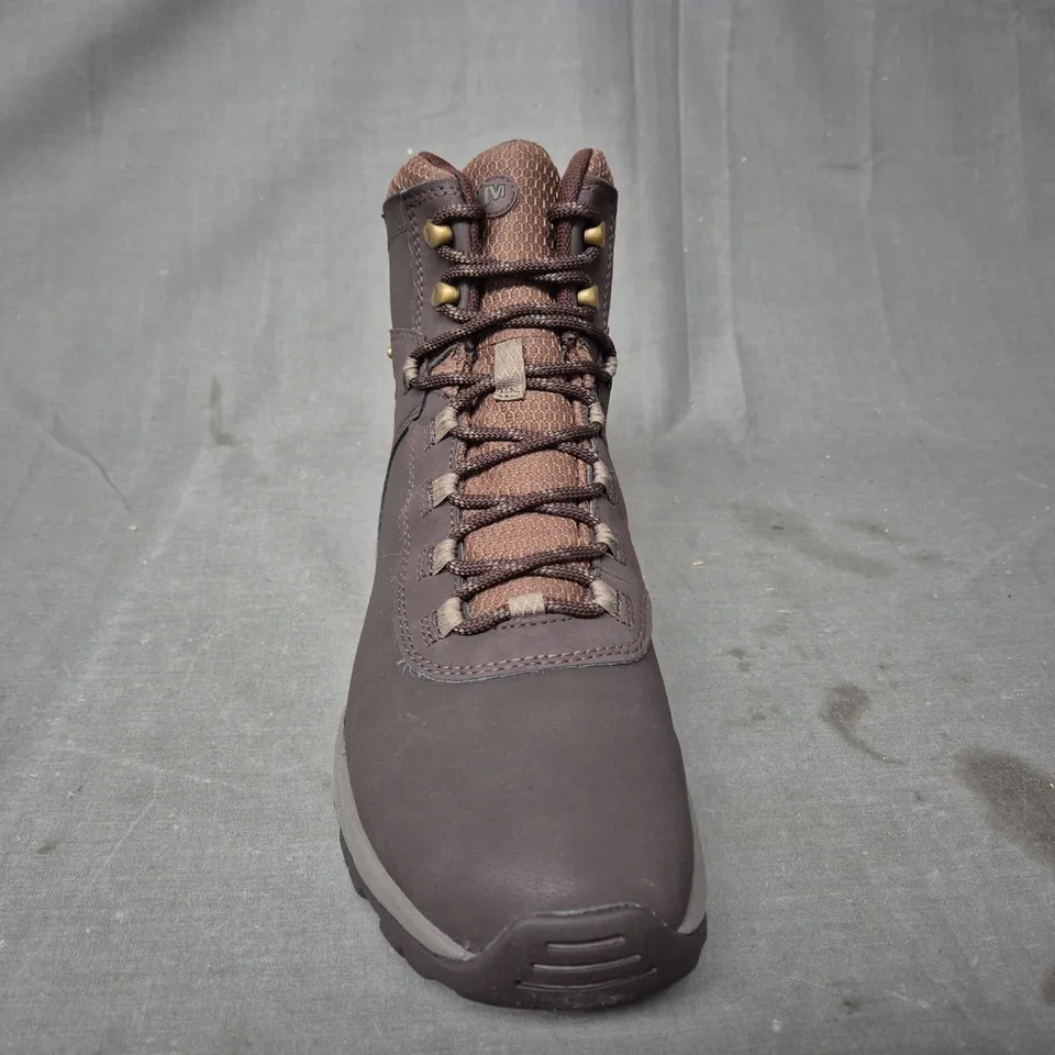 BOXED PAIR OF MERRELL VEGO MID ANKLE BOOTS IN ESPRESSO UK SIZE 10.5