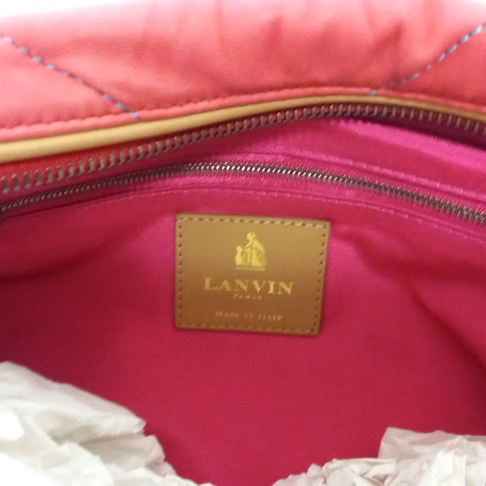 LANVIN PARIS AMALIA POPPY RED SMALL CLUTCH BAG
