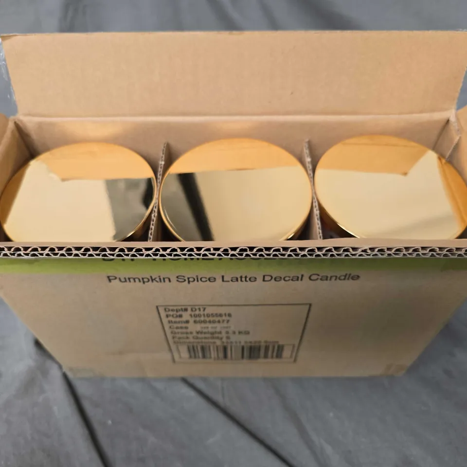 6 X PUMPKIN SPICE LATTE DECAL CANDLES 