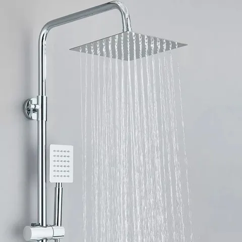 BOXED AALIN THERMOSTATIC EXPOSE MIXER RIGID RISER WALL MOUNTED COMPLETE SHOWER SYSTEM (1 BOX)